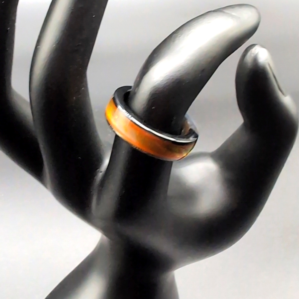 Black and Brown Glass Ring